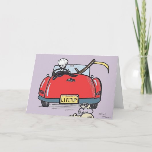 Green Weenii "Dood neemt vakantie" Get-Well Kaart (Voorkant)