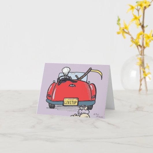 Green Weenii "Dood neemt vakantie" Opmerking Kaart (Gele Bloem)