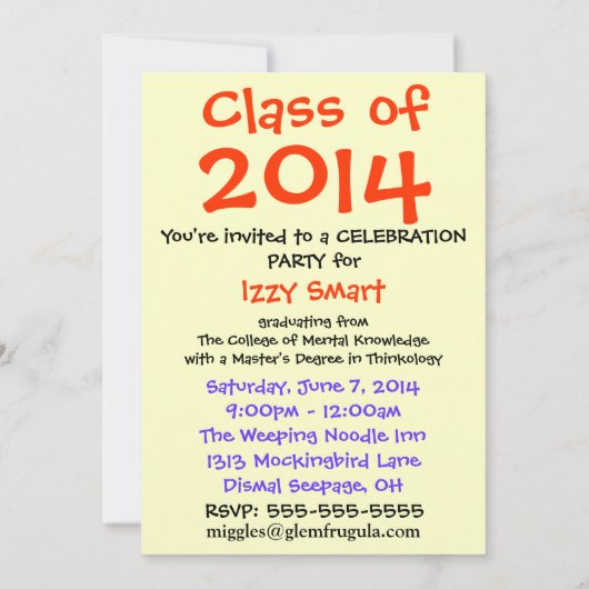 Green Weenii: "Ik heb het gemaakt!" Afstuderen Uit Kaart (Achterkant)