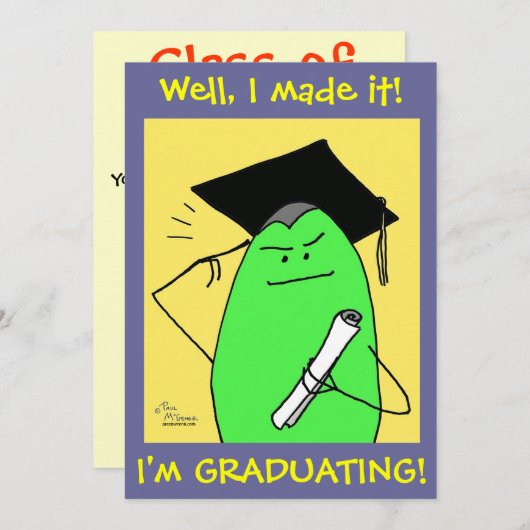 Green Weenii: "Ik heb het gemaakt!" Afstuderen Uit Kaart (Voorkant / Achterkant)