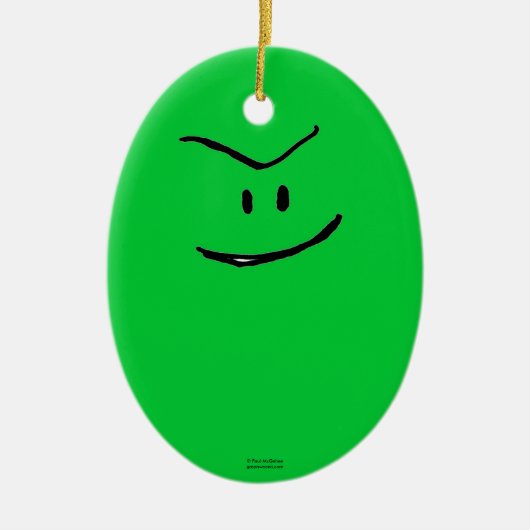 Green Weenii-kerstversiering Keramisch Ornament (Voorkant)