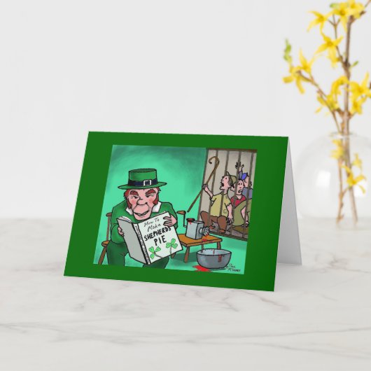 Green Weenii "Shepherds Pie" St Patrick's Day Kaar Kaart (Gele Bloem)