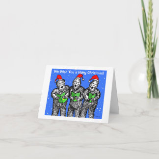 Green Weenii "We Wish You a Hairy Christmas" Card Feestdagen Kaart