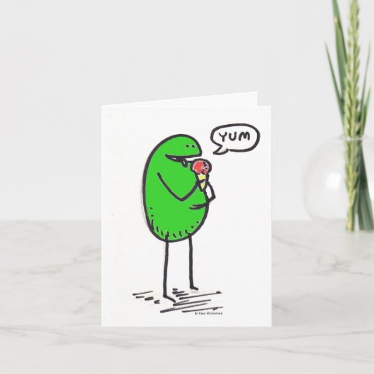 Green Weenii "Yum" Note Kaart (Voorkant)