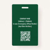 Green | Werknemer de Veiligheid van het Bedrijf va Badge (Achterkant)