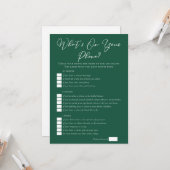 Green What's On Your Phone Bridal Shower Kaart (Voorkant / Achterkant in situ)