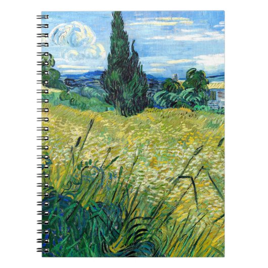 Green Wheat Field met Cypress (1889) Van Gogh art Notitieboek (Voorkant)