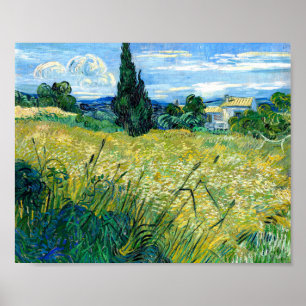 Green Wheat Field met Cypress (1889) Van Gogh Art Poster