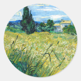 Green Wheat Field met Cypress (1889) Van Gogh Art Ronde Sticker
