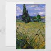 Green Wheat Field met Cypress van Van Gogh. Briefpapier (Voorkant / Achterkant)