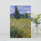 Green Wheat Field met Cypress van Van Gogh. Briefpapier (Staand voorkant)