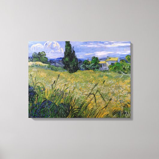 Green Wheat Field met Cypress van Vincent van Gogh Canvas Afdruk (Voorkant)