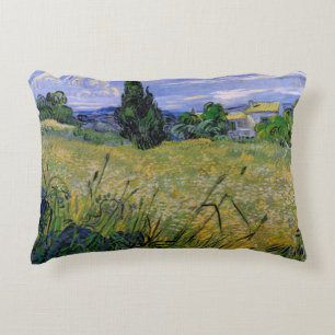 Green Wheat Field met Cypress van Vincent van Gogh Decoratief Kussen