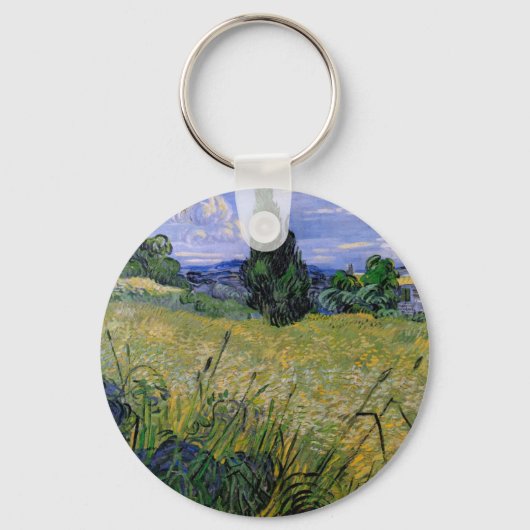Green Wheat Field met Cypress van Vincent van Gogh Sleutelhanger (Voorkant)