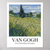 Green Wheat Field met Cypress van Vincnt van Gogh Poster (Voorkant)