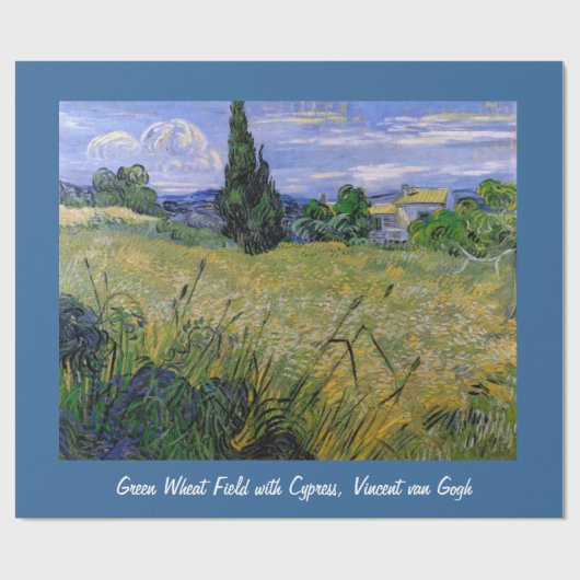 Green Wheat Field met Cypress, Vincent van Gogh. Cadeaupapier (Vlak)