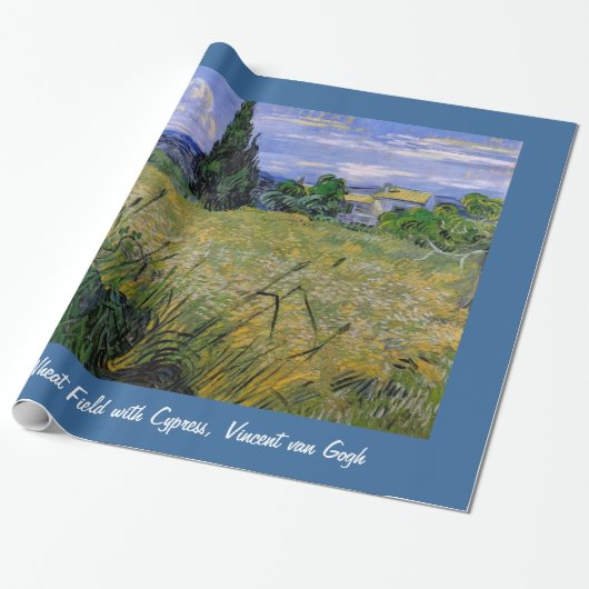 Green Wheat Field met Cypress, Vincent van Gogh. Cadeaupapier (Uitgerold)