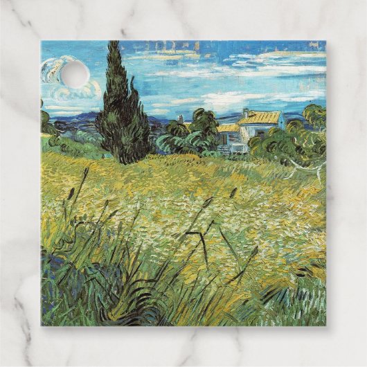 Green Wheat Field Vincent van Gogh Bedankjes Labels (Voorkant)