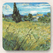 Green Wheat Field Vincent van Gogh Bier Onderzetter (Voorkant)