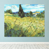 Green Wheat Field Vincent van Gogh Canvas Afdruk (Insitu (Houten vloer))