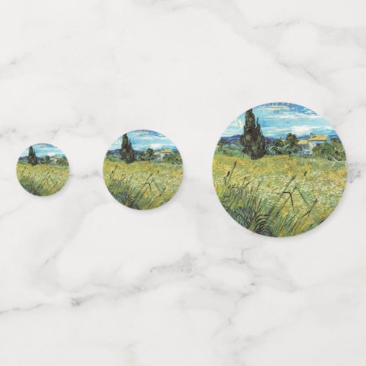 Green Wheat Field Vincent van Gogh Confetti (Achterkanten)