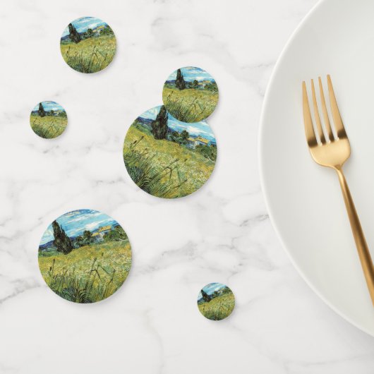 Green Wheat Field Vincent van Gogh Confetti (Groep)