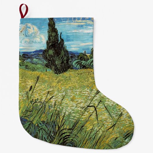 Green Wheat Field Vincent van Gogh Grote Kerstsok (Voorkant)