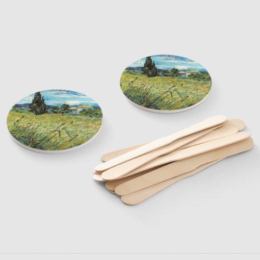 Green Wheat Field Vincent van Gogh Handwaaier (Niet-gemonteerd)