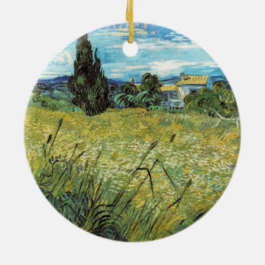 Green Wheat Field Vincent van Gogh Keramisch Ornament (Achterkant)
