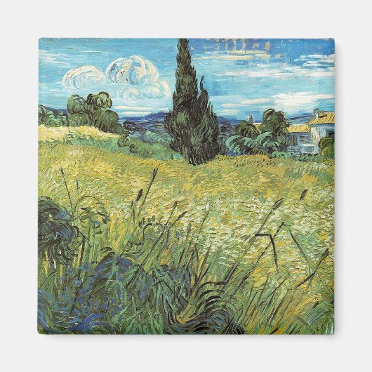 Green Wheat Field Vincent van Gogh Magneet (Voorkant)