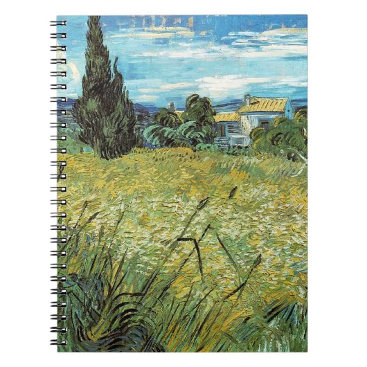 Green Wheat Field Vincent van Gogh Notitieboek (Voorkant)