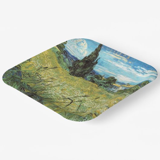 Green Wheat Field Vincent van Gogh Papieren Bordje (Gebogen)