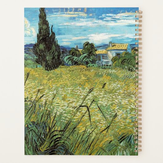 Green Wheat Field Vincent van Gogh Planner (Achterkant)
