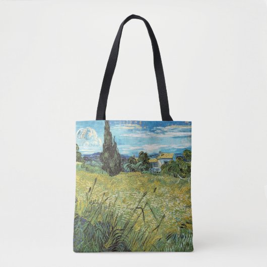 Green Wheat Field Vincent van Gogh Tote Bag (Voorkant)
