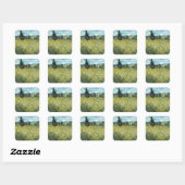 Green Wheat Field Vincent van Gogh Vierkante Sticker (Vel)