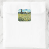 Green Wheat Field Vincent van Gogh Vierkante Sticker (Tas)