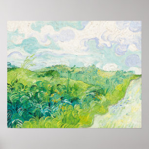 Green Wheat Fields Auvers (1890) door Vincent Poster