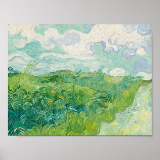 Green Wheat Fields, Auvers 1890 (Vincent van Gogh) Poster
