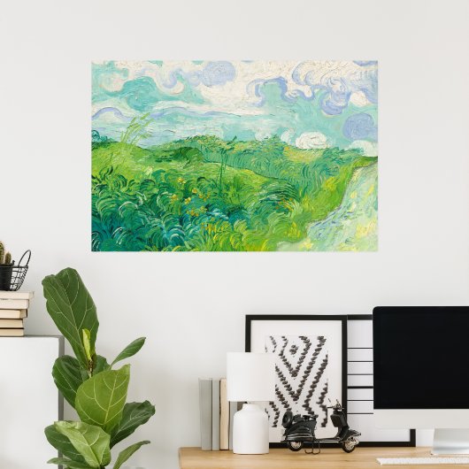 Green Wheat Fields auvers (F807) Van Gogh Fine Art Poster (Thuiskantoor)
