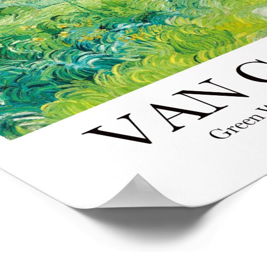 Green Wheat Fields, Auvers van Vincent van Gogh Poster (Hoek)