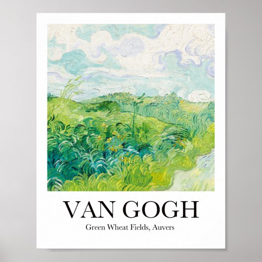 Green Wheat Fields, Auvers van Vincent van Gogh Poster (Voorkant)