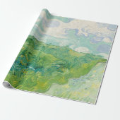 Green Wheat Fields Landscape Art Van Gogh Cadeaupapier (Uitgerold)