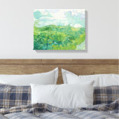 Green Wheat Fields Van Gogh  Art Canvas Afdruk (Insitu (Slaapkamer))