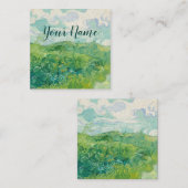 Green Wheat Fields Van Gogh  Art Vierkante Visitekaartje (Voorkant / Achterkant)