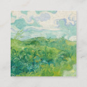 Green Wheat Fields Van Gogh  Art Vierkante Visitekaartje (Achterkant)