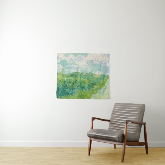 Green Wheat Fields Van Gogh  Art Wandkleed (In Situ (horizontaal))