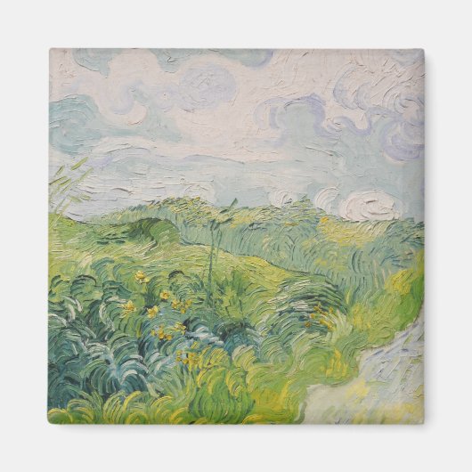 Green Wheat Fields - Van Gogh - c1889 Magneet (Voorkant)