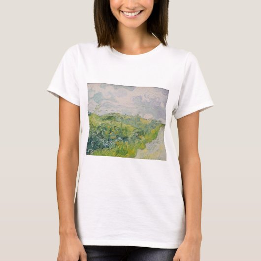 Green Wheat Fields - Van Gogh - c1889 T-shirt (Voorkant)