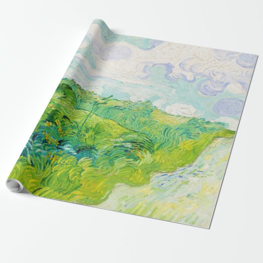 Green Wheat Fields, Van Gogh Cadeaupapier (Uitgerold)