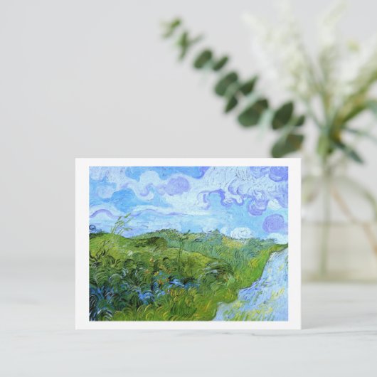 Green Wheat Fields Van Gogh Fine Art Briefkaart (Staand voorkant)